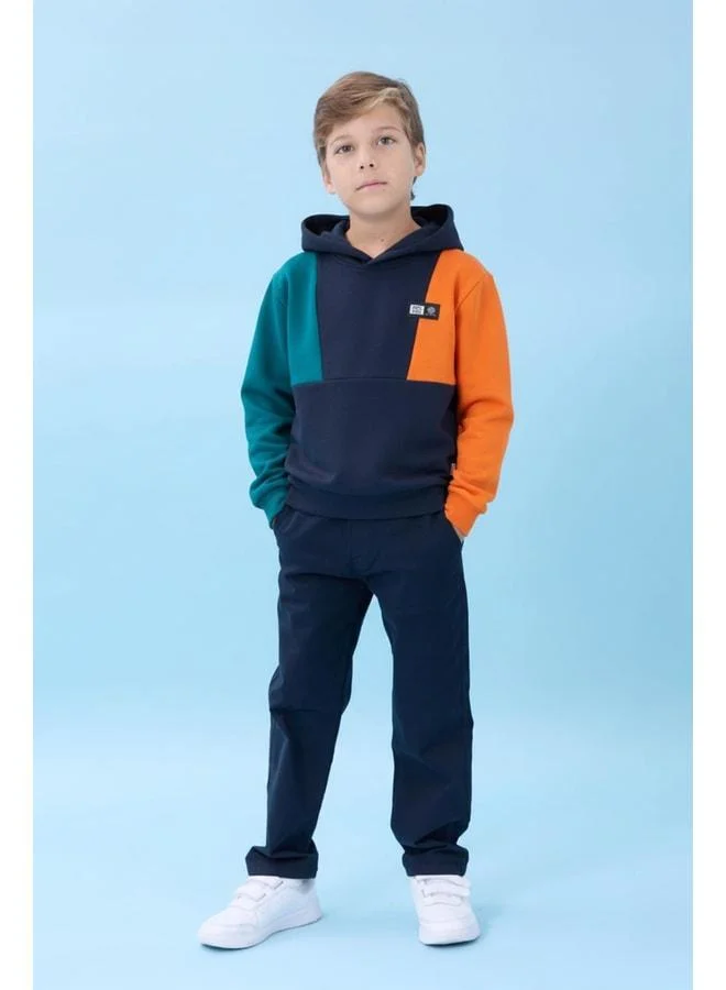 Perendi Boys' Hooded 3-Thread Sweatshirt
