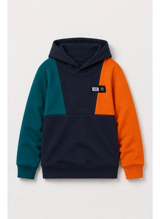 Perendi Boys' Hooded 3-Thread Sweatshirt