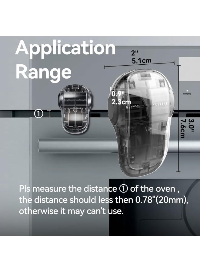 EUDEMON Child Safety Heat-Resistant Oven Door Lock, Oven Front Lock for Kids Easy to Install, Use Adhesive,No Screws or Drill (1 Pack,Clear-Black)(ONLY for Flat Surface) - Image 3