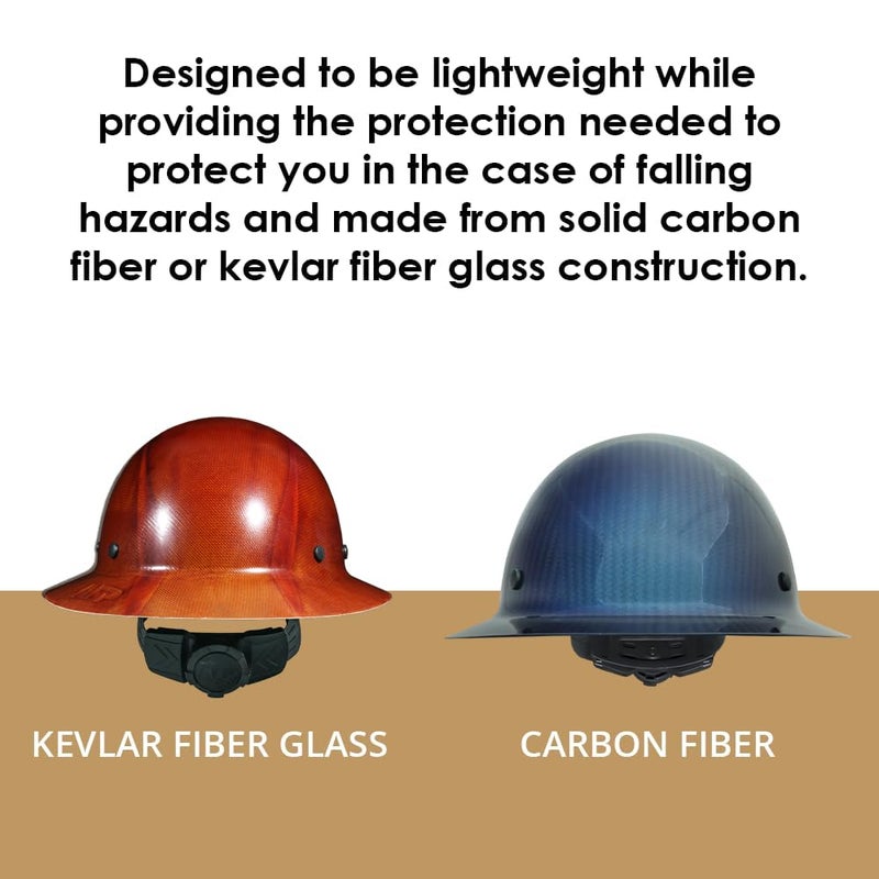 AFP Fiber Full Brim Hard Hat | 6 Point Ratchet Suspension | OSHA & ANSI Rated | Hard Hats for Men | Premium Construction Helmets for Safety - Image 5