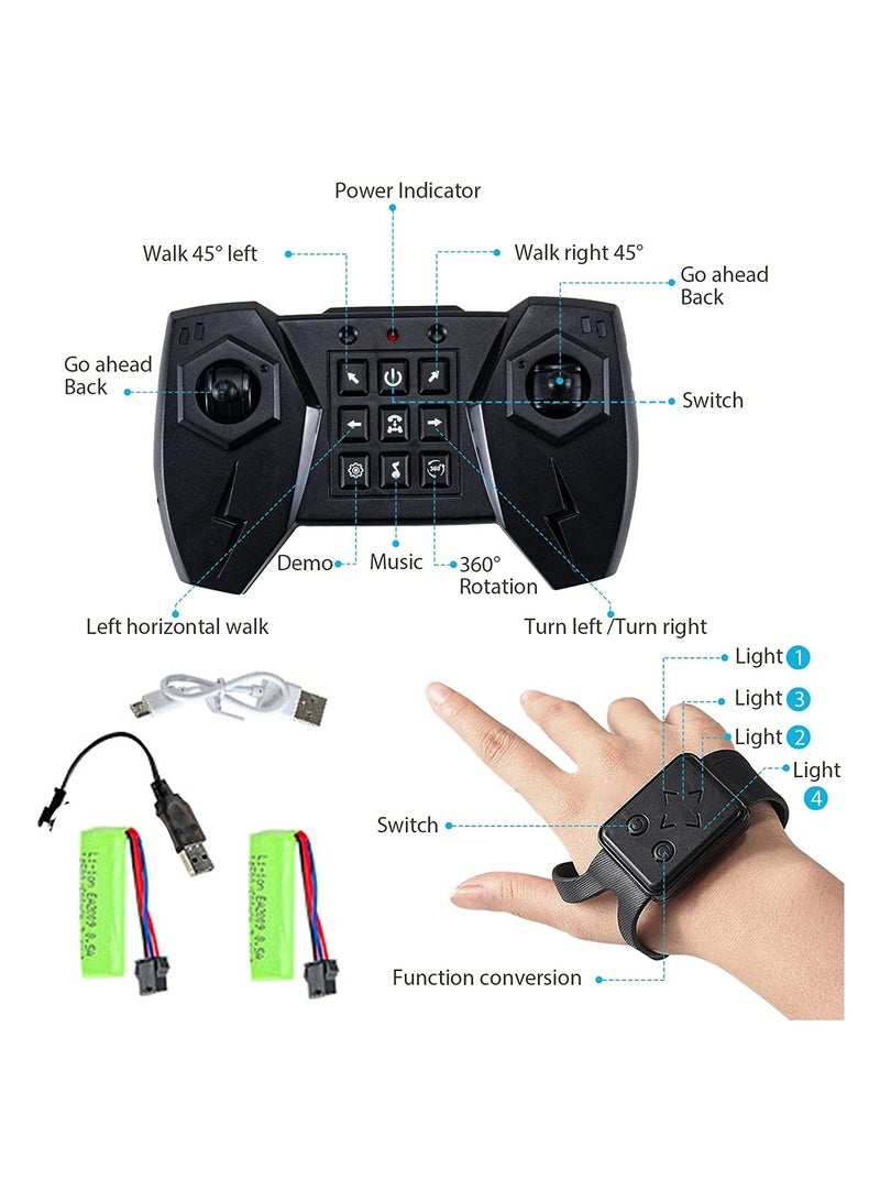 Gesture Rc Car Large 1:14 Scale, 4wd 2.4g Remote Control Car for Kids Boys, Hand Controlled Rc Car, All Terrains Double Sides Rotating Transform Rc Stunt Car 360° Flips for Age 4-12 With Lights Music