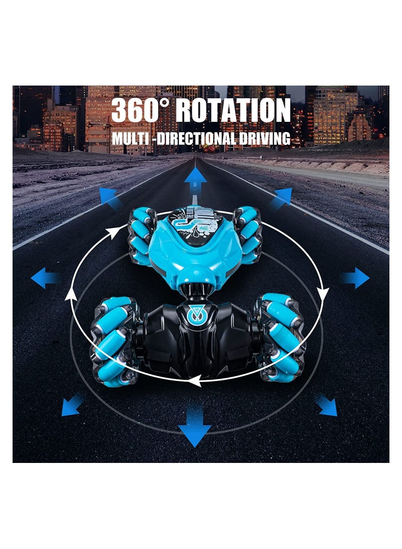 Gesture Rc Car Large 1:14 Scale, 4wd 2.4g Remote Control Car for Kids Boys, Hand Controlled Rc Car, All Terrains Double Sides Rotating Transform Rc Stunt Car 360° Flips for Age 4-12 With Lights Music