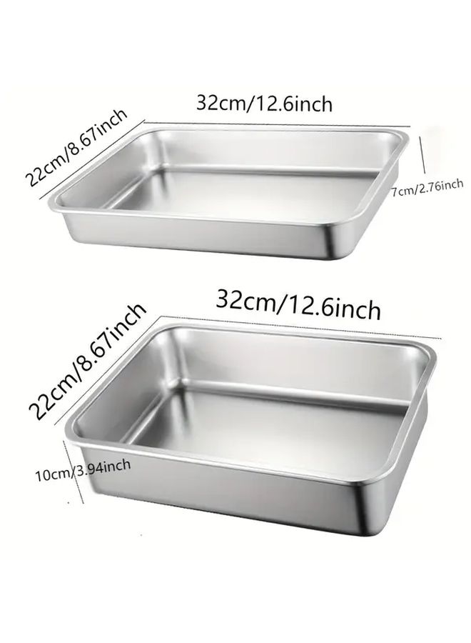 Stainless Steel Square Cake Pan 12.6 Inch Non Stick Baking Mold - Image 3