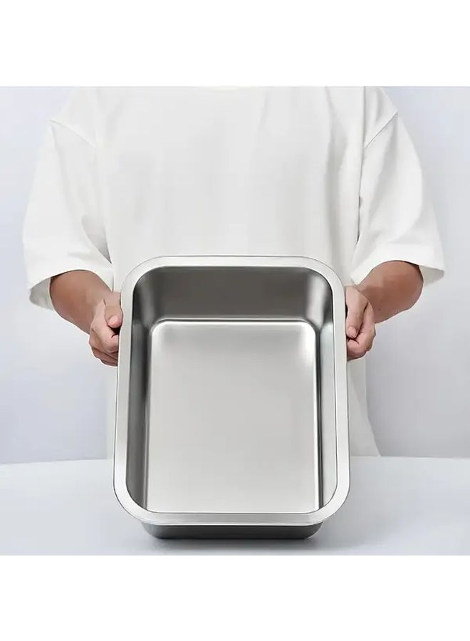 Stainless Steel Square Cake Pan 12.6 Inch Non Stick Baking Mold - Image 4