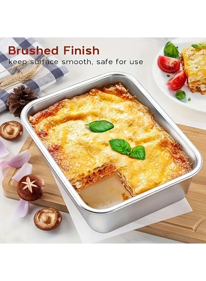 Stainless Steel Square Cake Pan 12.6 Inch Non Stick Baking Mold - Image 1