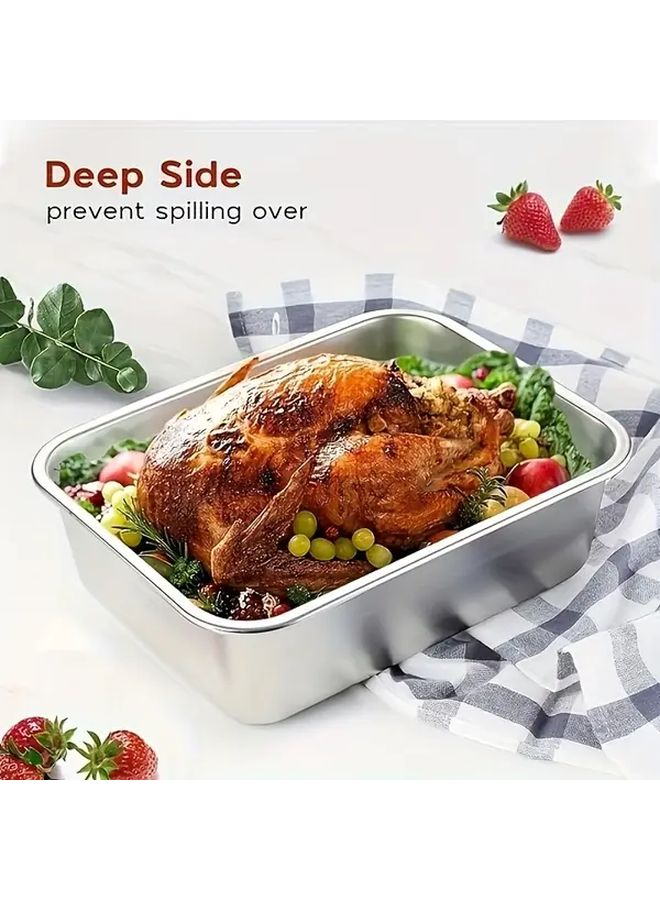 Stainless Steel Square Cake Pan 12.6 Inch Non Stick Baking Mold - Image 2