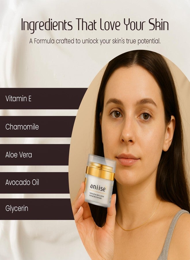 Aniise Restorative Face Cream with Vitamin E for Daily Use - Reduces Wrinkle, Hydrates and Refreshes Skin - Gentle Moisturizer, Normal Skin Formula - All Natural, Vegan 1 oz (Packaging May Vary) - Image 5