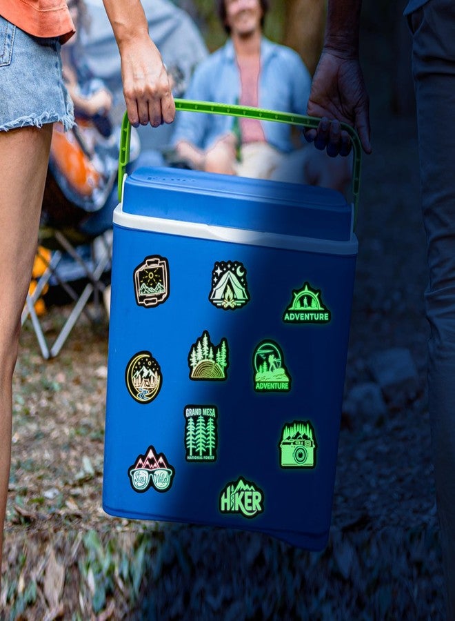 Robmoda Neon Outdoor Hiking Camping Adventure Stickers for Water Bottle Glow in The Dark, 50 Pcs Wilderness Nature Waterproof Vinyl Laptop Decals - Image 3