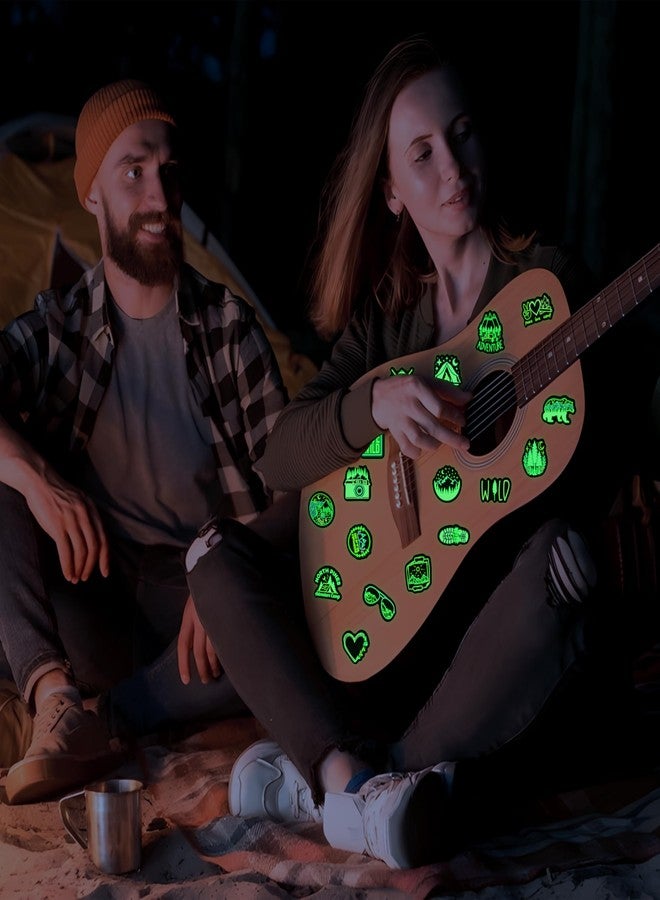 Robmoda Neon Outdoor Hiking Camping Adventure Stickers for Water Bottle Glow in The Dark, 50 Pcs Wilderness Nature Waterproof Vinyl Laptop Decals - Image 4