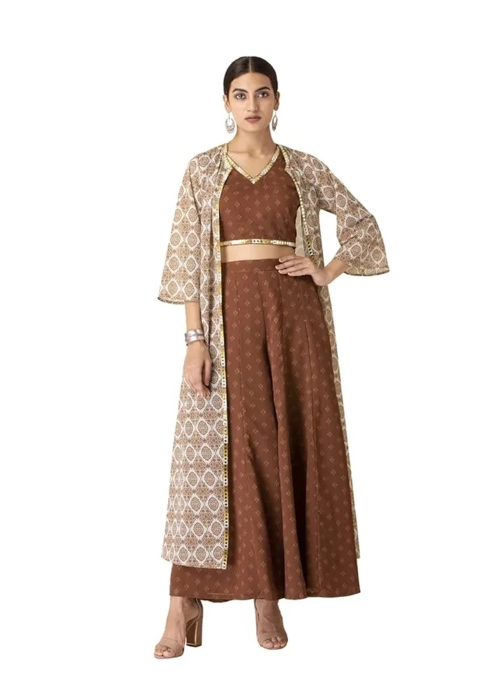 indya Printed Flared Palazzo Pants