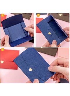 SYOSI Mini Envelopes 48 Pieces Gift Card Multi Color Envelope with Heart Clasp 8 Models  - Image 2