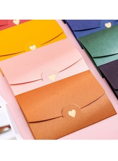 SYOSI Mini Envelopes 48 Pieces Gift Card Multi Color Envelope with Heart Clasp 8 Models  - Image 4