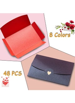 SYOSI Mini Envelopes 48 Pieces Gift Card Multi Color Envelope with Heart Clasp 8 Models  - Image 5