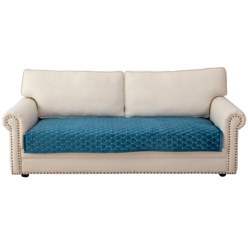 Eismodra Couch CoverSectional Couch CoversSofa Covers for 3 Cushion CouchAntiSlip Sofa Slipcovers for Dogs Cats Kids Loveseat Recliner L Shaped Armrest BackrestBlue 36x47Only 1 Piece