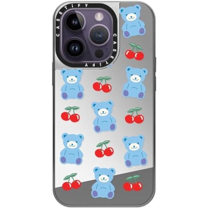Casetify Mirror Case for iPhone 14 Pro Compatible with Magsafe - Cherrie Bear - Silver on Silver - Image 2