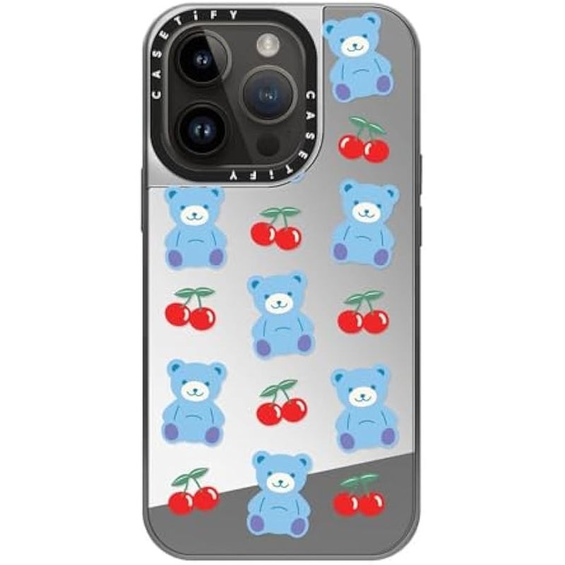Casetify Mirror Case for iPhone 14 Pro Compatible with Magsafe - Cherrie Bear - Silver on Silver - Image 3