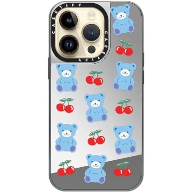 Casetify Mirror Case for iPhone 14 Pro Compatible with Magsafe - Cherrie Bear - Silver on Silver - Image 4