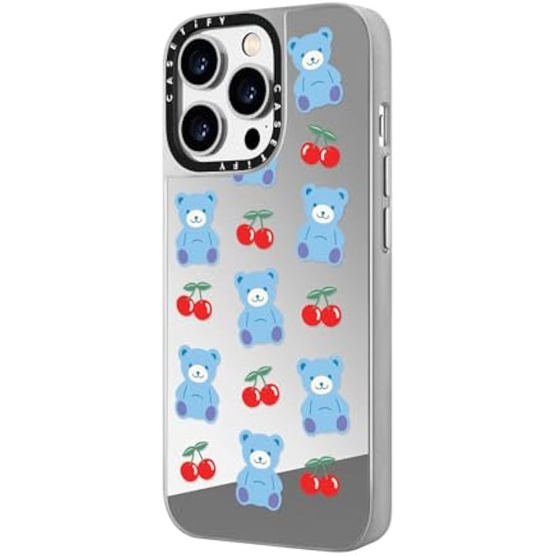 Casetify Mirror Case for iPhone 14 Pro Compatible with Magsafe - Cherrie Bear - Silver on Silver - Image 5