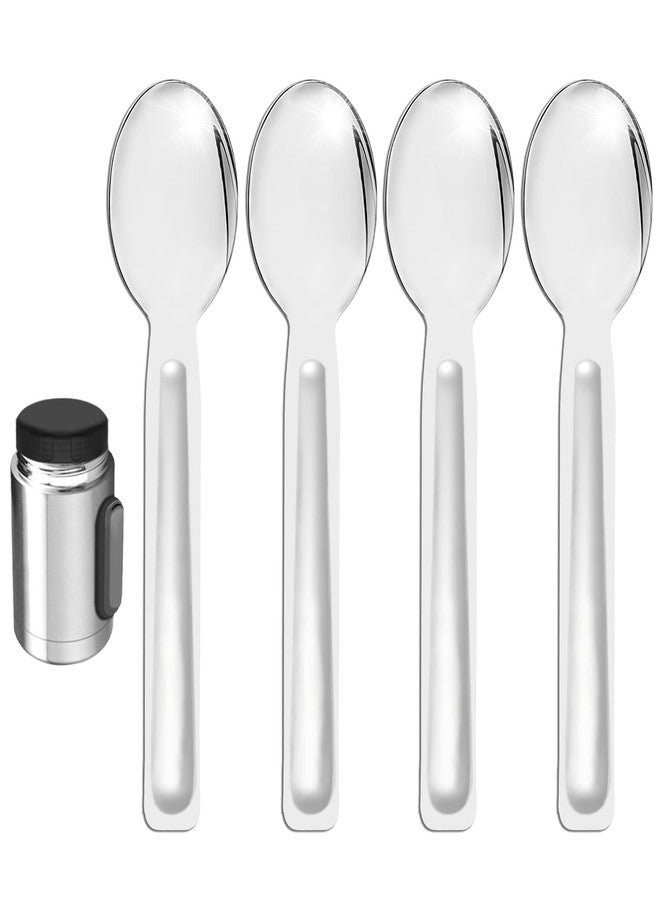 lasuroa 4 Replacement Spoon Compatible with Stanley 18 oz Food Jars, BPA Free Stainless Steel Spoon Set for Stanley Classic Legendary Vacuum Insulated Food Jar 18oz - Image 1