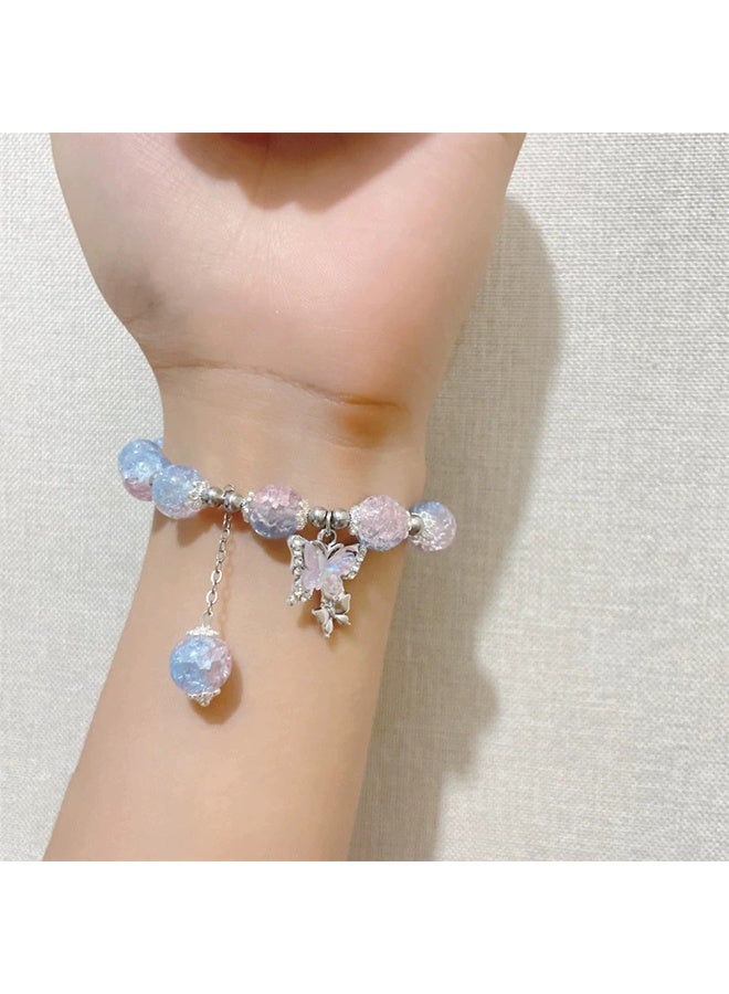 erfly Bracelet Couple with erfly Bracelet Cute Nylon Rope erfly Bell Charm Bracelet Ladies Lucky erfly Friendship with Daughter Bracelet with Black Gift Box - Image 3