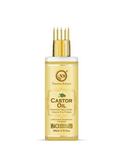 Nuerma Science Premium Castor Hair Oil 100% Pure With Comb Applicator For Healthy Strong Hair & More Deep Root Nourishment200 Ml  - Image 3