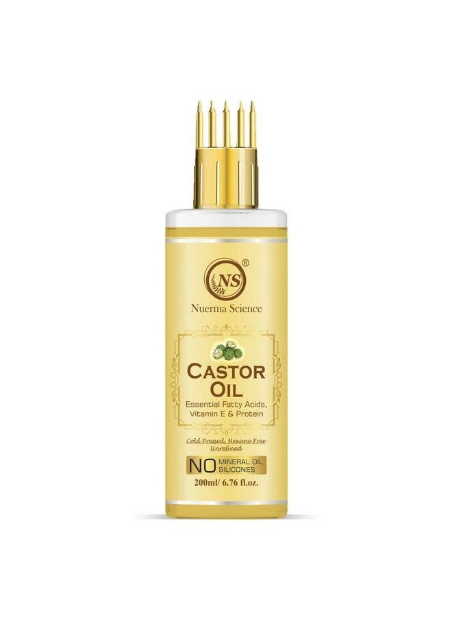 Nuerma Science Premium Castor Hair Oil 100% Pure With Comb Applicator For Healthy Strong Hair & More Deep Root Nourishment200 Ml  - Image 3