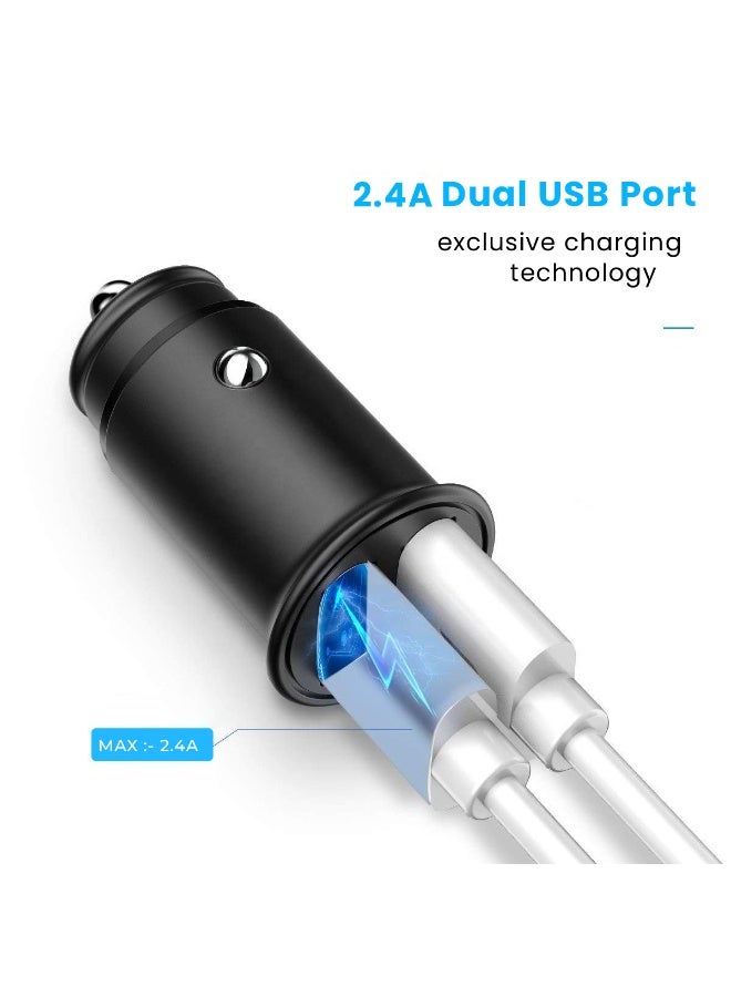 DIVICO Dual USB Car Charger 2.4A Fast Charging Adapter – Compact Metal Body with Smart IC, Overcharge & Overheat Protection, Compatible with 12V/24V Cars, SUVs & Trucks, Dual Port Power Output for Smartphones, Tablets, GPS & Other USB Devices - Image 5