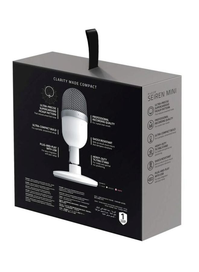 RAZER Seiren Mini USB Condenser Microphone: Professional Recording Quality, Precise Supercardioid Pickup Pattern, Tilting Stand, Shock Resistant, For Streaming and Gaming on PC - Mercury White - Image 5