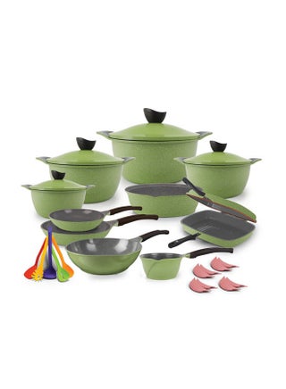 Granite Set 28 Pcs (4 pots 20-24-28-32 + 2 frying pan 20-24 + tray 26 + grill 28 + double grill 36 + casserole 16 + 8 silicone gloves + 5 distrbution tools) - pzsku/Z239513F2E73F266F30BBZ/45/_/1708954198/44981144-2dae-411f-b813-eb75529302a2