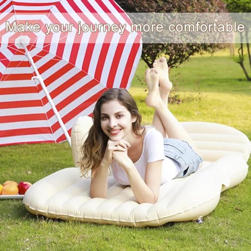 Antson PVC Premium Car Inflatable Bed with Pump & 2 Air Pillow | Quick Back Seat Bed | Car Mattres | Car Bed Mattress | Car Bed for Kids,Travel,Trip,Camping,Picnic, Beach (Beige), Full - Image 5