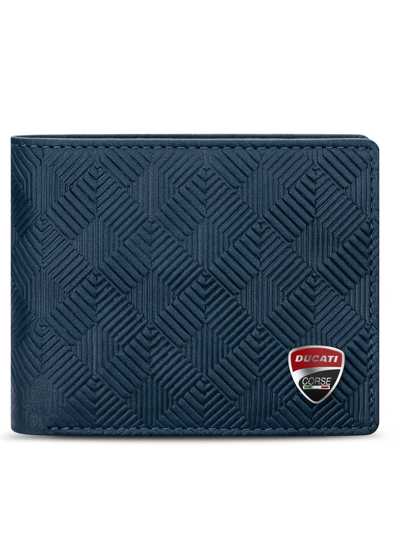 دوكاتي كورس Tectonic Navy Genuine Leather Wallet For Men