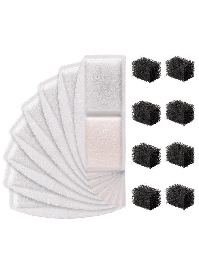 Veken 8 Pack Replacement Filters & 8 Pack Replacement PreFilter Sponges For 100Oz/3L Automatic Pet Fountain Cat Water Fountain Dog Water Fountain - Image 1