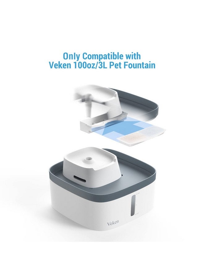 Veken 8 Pack Replacement Filters & 8 Pack Replacement PreFilter Sponges For 100Oz/3L Automatic Pet Fountain Cat Water Fountain Dog Water Fountain - Image 2