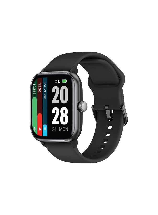 Altec Lansing Smartwatch with 1.85” AMOLED Display, Bluetooth Calling & Alexa Built-in, 100+ Sports & Fitness Modes, 24/7 Heart Rate & SpO2 Monitoring, IP68 Waterproof, 5 Days  Standby Battery, Black