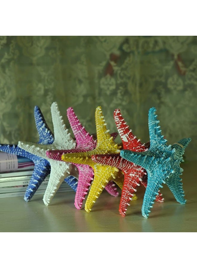 YINZUO YINZUO Decorative Starfish Wall Hanging of White, Blue & Sky Blue Plastic Fiber Sea Star with Rope for Coastal, Beach, Nautical Wall Decor  - Image 3
