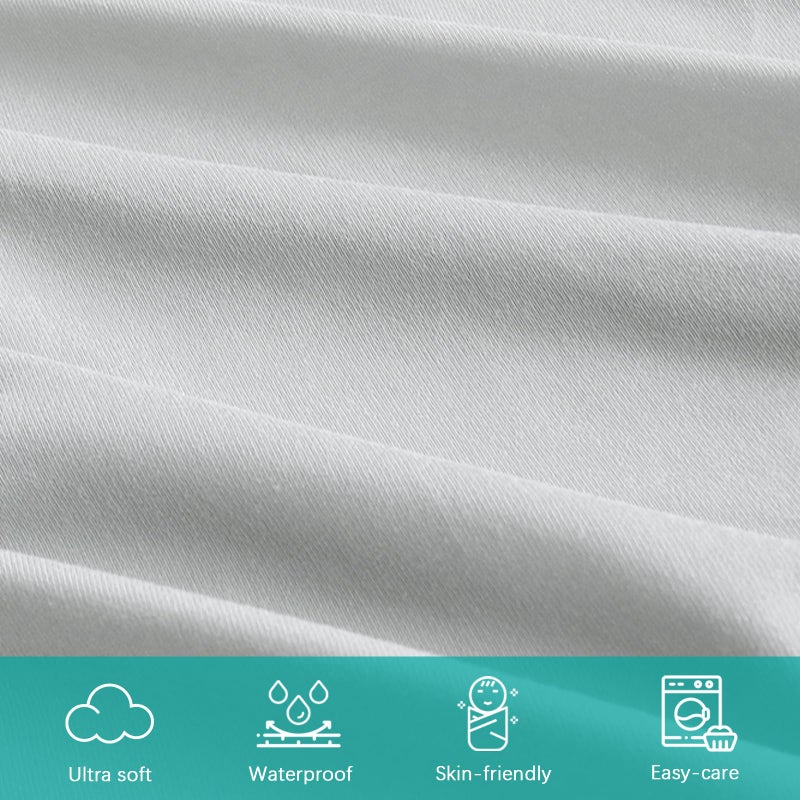 Biloban Changing Pad Cover Waterproof, 2 Pack Diaper Change Table Sheets for Baby Boys Girls, Fitted Cradle Sheets for 32"x16" Contoured Pad, Breathable & Ultra Soft, Grey - Image 2
