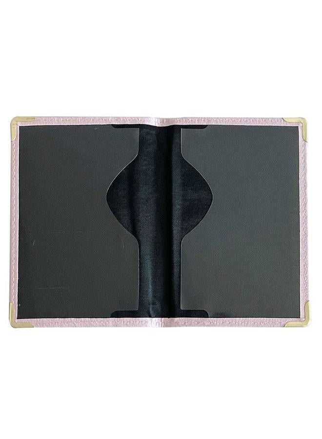 Missmore PU Leather Passport Cover with Gold USA Logo Printed for Travel (Pink) - Image 2
