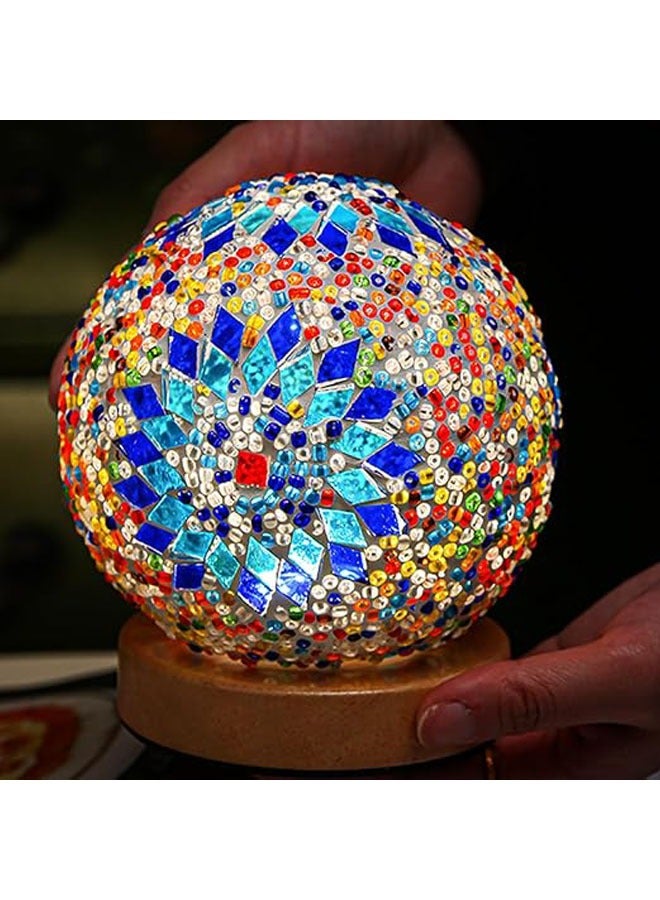 عام مصباح نوم بوهيمي ايدليان (قطر: 4.7 بوصة × ارتفاع: 5.2 بوصة)، مصباح مكتبي رومانسي بقاعدة خشبية، مصباح مكتبي LED إبداعي، لحفلات التخرج، الزفاف، مكتب المنزل، غرفة النوم، تراس المنزل، مصدر الطاقة عبر USB. - Image 1