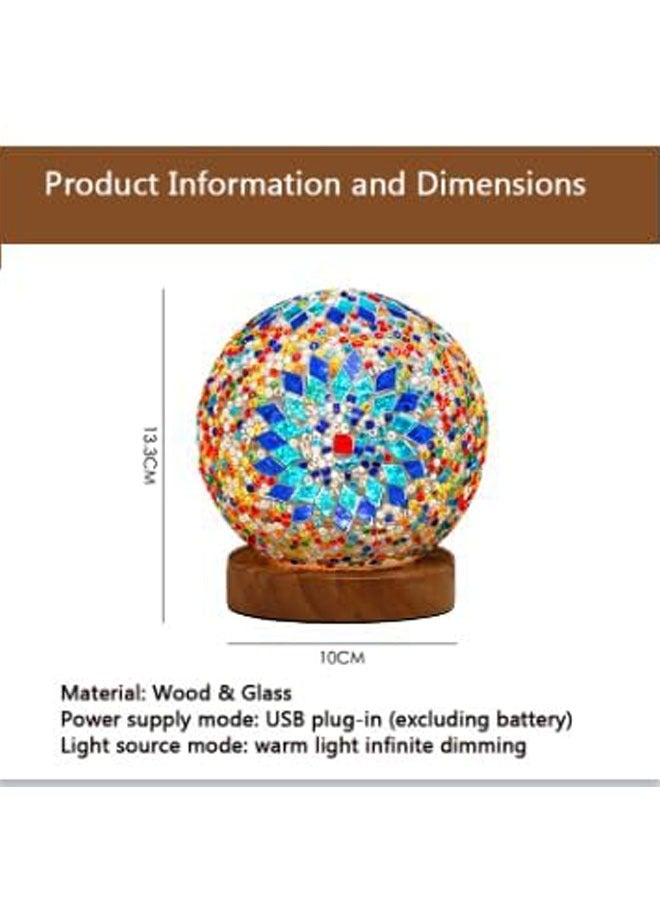 عام مصباح نوم بوهيمي ايدليان (قطر: 4.7 بوصة × ارتفاع: 5.2 بوصة)، مصباح مكتبي رومانسي بقاعدة خشبية، مصباح مكتبي LED إبداعي، لحفلات التخرج، الزفاف، مكتب المنزل، غرفة النوم، تراس المنزل، مصدر الطاقة عبر USB. - Image 2