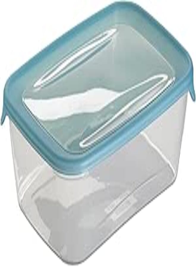 Curver 180690 Fresh’N Go Airtight Rectangular Polypropylene Storage Container - Transparent/Blue, Transparent/Bleu, 2L
