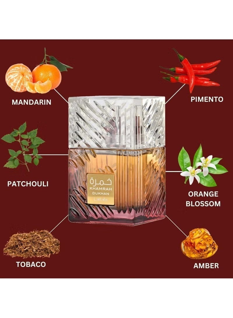 Lattafa Khamrah Dukhan Eau De Parfum -100ml - Image 5