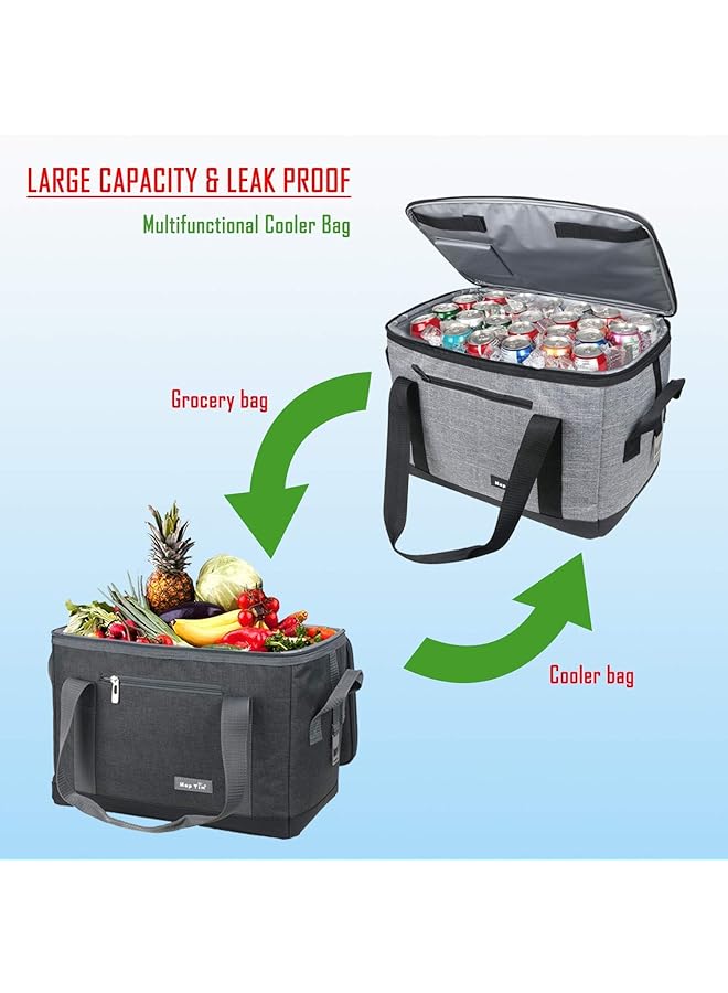 Hap Tim Soft Cooler Bag 40 Can Large Reusable Grocery Bags Upgraded Soft Sided Collapsible Travel Cooler for Outdoor Travel Hiking Beach Picnic BBQ Party (AE13634) - Image 2