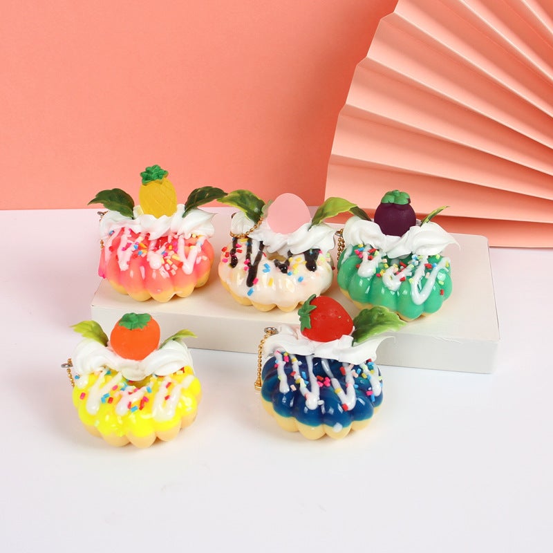 Cream Donut Simulation Food And Play Keychain Pendant Fake Cake Dessert Shooting Props Simulation Dessert Decorations - Image 4