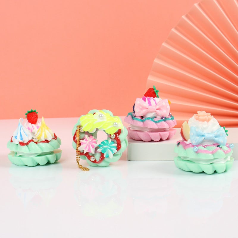 Cream Donut Simulation Food And Play Keychain Pendant Fake Cake Dessert Shooting Props Simulation Dessert Decorations - Image 5