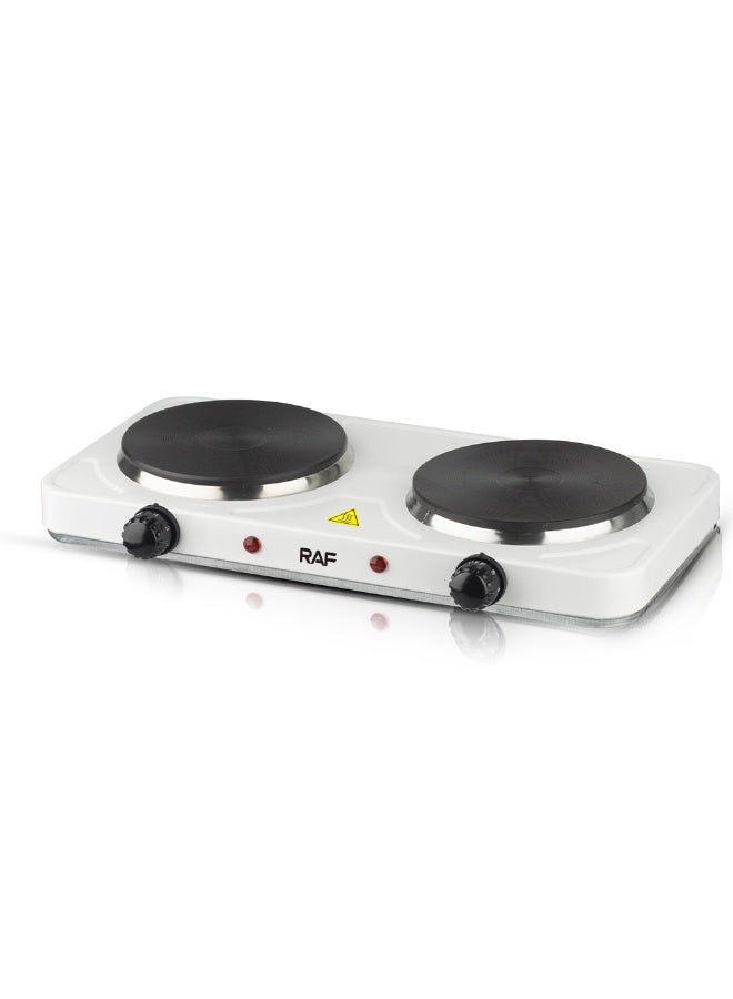 آر إيه أف موقد كهربائي RAF ساخن بقوة 2000 واط - موقد مزدوج الشعلات (1000 واط + 1000 واط)، تصميم صغير الحجم مع سطح غير لاصق وتحكم قابل للتعديل في درجة الحرارة - Image 4