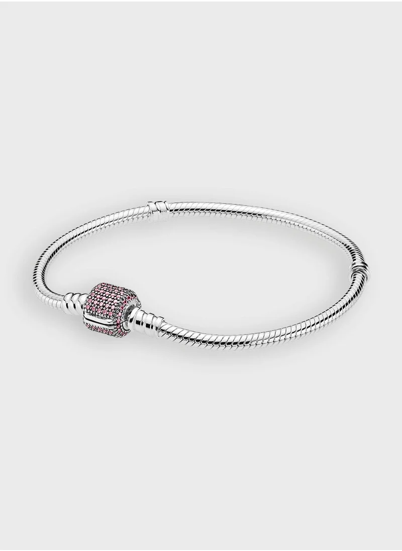 PANDORA Moments Sparkling PavÃ© & Snake Chain Bracelet