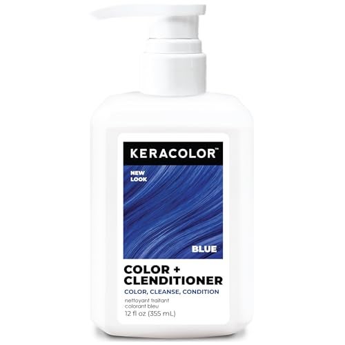 KERACOLOR صبغة شعر كيراكولور كليندينر أزرق لون شعر شبه دائم بلسم ملون خالي من القسوة 12 أونصة سائلة - Image 1