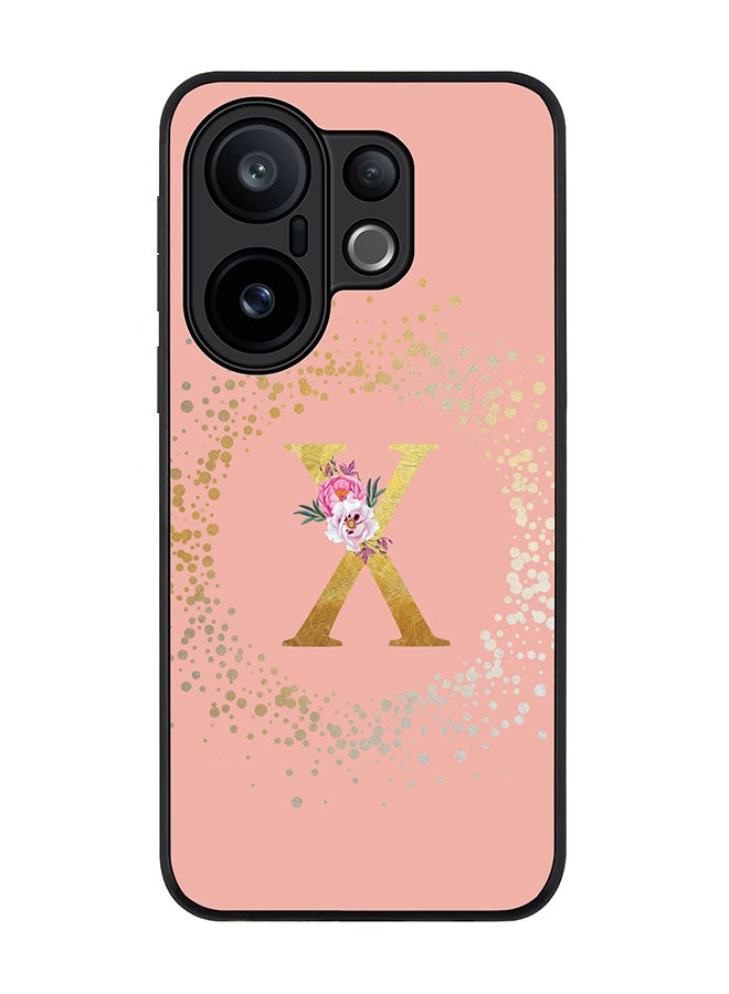 Stylizedd For vivo X200 FE / S30 Pro mini Case,Slim fit Camera Protection, Shockproof Thin Phone cover  - Custom Monogram Floral - X  (Rose Pink )