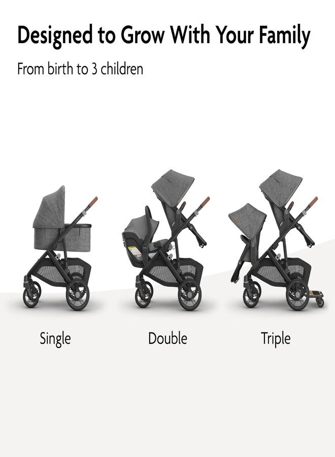 UPPAbaby Vista V3 Convertible Single-to-Double Stroller for Baby & Toddler, 30+ Configurations, Car Seat Compatible, All-Wheel Suspension, XL Basket – Jake (Charcoal/Carbon Frame) - Image 2
