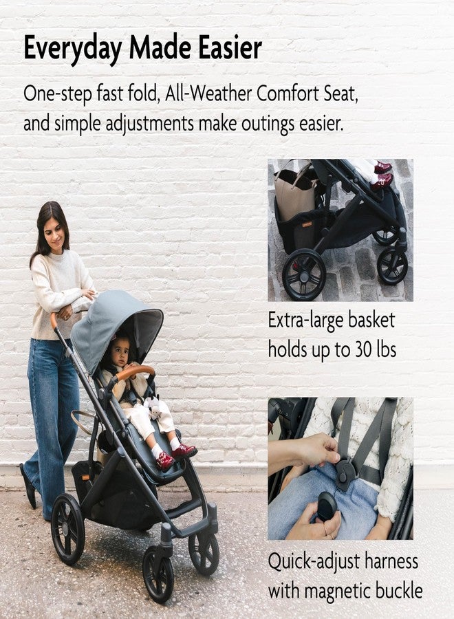 UPPAbaby Vista V3 Convertible Single-to-Double Stroller for Baby & Toddler, 30+ Configurations, Car Seat Compatible, All-Wheel Suspension, XL Basket – Jake (Charcoal/Carbon Frame) - Image 4